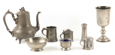 Lot 464 - A SELECTION OF PEWTERWARE including AN EARLY...