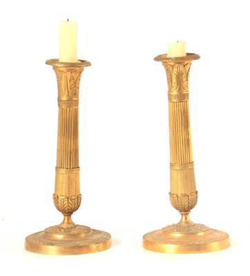 Lot 466 - A PAIR OF 19TH CENTURY FRENCH EMPIRE GILT...