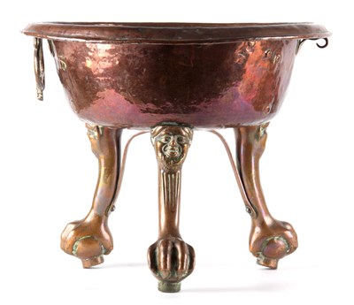 Lot 468 - A 17TH CENTURY COPPER AND BRASS ITALIAN...