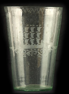 Lot 5 - AN 18TH CENTURY GLASS TAPERING VASE with...