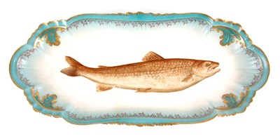 Lot 50 - A LARGE LATE 19TH CENTURY FRENCH LIMOGES FISH...