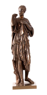 Lot 500 - A 19TH CENTURY BRONZE SCULPTURE OF A CLASSICAL...