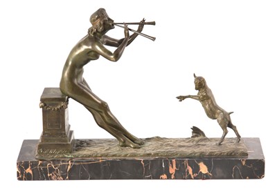 Lot 502 - HENRI FUGERE (1872-1944). AN ART DECO BRONZE...