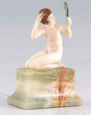 Lot 543 - FERDINAND PREISS. AN ART DECO CARVED IVORY...