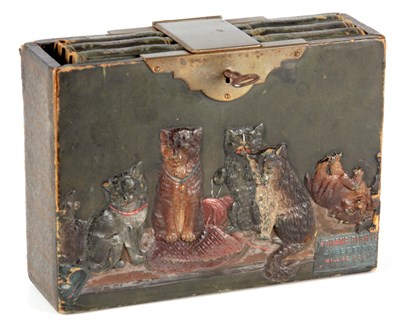 Lot 556 - A CASED TRIO OF LEATHER BOOKS within a...