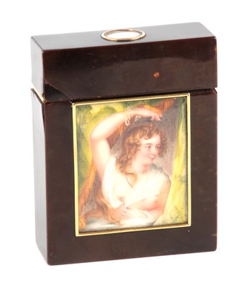 Lot 559 - A 19TH CENTURY TORTOISESHELL CIGARETTE CASE...