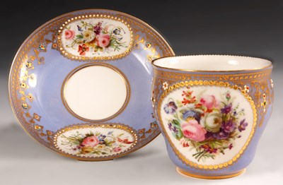 Lot 82 - An early 19th Century Sevres Lilac ground...
