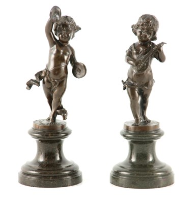 Lot 576 - A PAIR OF LATE 19TH CENTURY PATINATED FIGURAL...