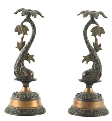 Lot 580 - A PAIR OF 20TH CENTURY REGENCY STYLE BRONZE...