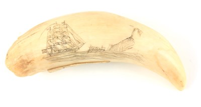 Lot 587 - AN 18TH CENTURY WHALE TOOTH...