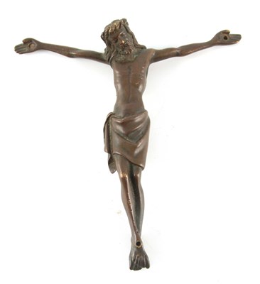 Lot 592 - AN ANTIQUE PATINATED BRONZE CORPUS CHRISTI...