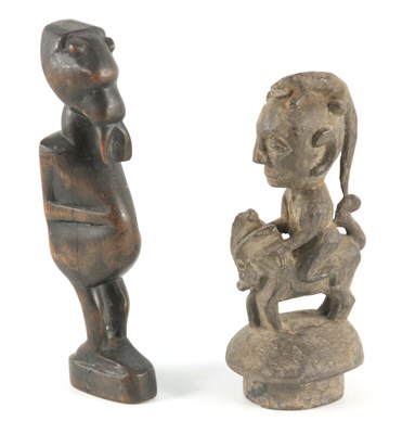 Lot 596 - TWO AFRICAN CARVED HARDWOOD SCULPTURES 24cm...