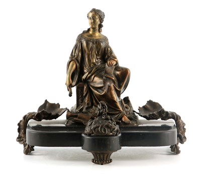 Lot 602 - A LATE 19TH CENTURY FIGURAL BRONZE INKSTAND...