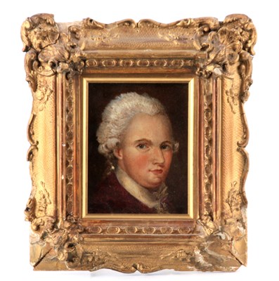 Lot 617 - A REGENCY PORTRAIT OIL ON CANVAS of a wealthy...