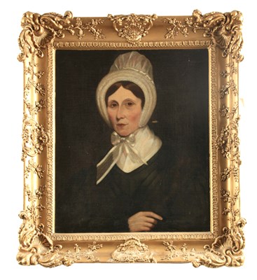 Lot 619 - A 19TH CENTURY OIL ON CANVAS. BUST PORTRAIT OF...