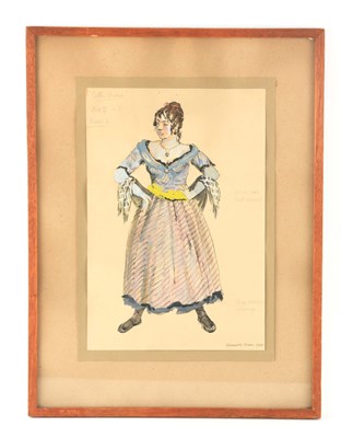 Lot 651 - A WATERCOLOUR OF THE COSTUME DESIGN FOR NIECE...