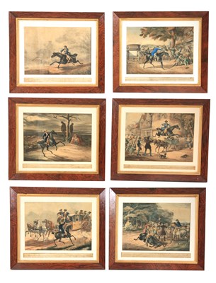 Lot 660 - A SET OF SIX 19TH CENTURY COLOURED PRINTS...