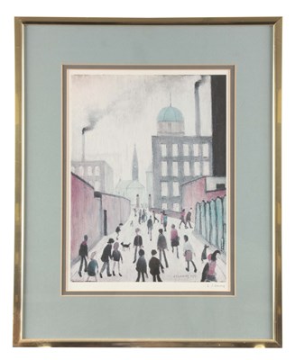 Lot 663 - LAURENCE STEPHEN LOWRY. ARR SIGNED PRINT 'Mrs...