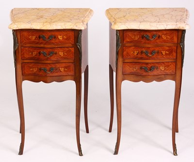 Lot 984 - A PAIR OF 19th CENTURY STYLE FLORAL INLAID...