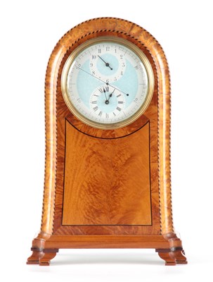 Lot 720 - AN UNUSUAL EDWARDIAN SATINWOOD MANTEL ALARM...