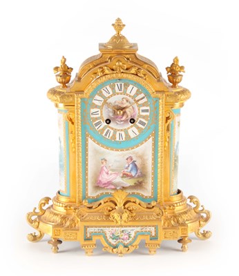 Lot 746 - A 19TH CENTURY FRENCH ORMOLU AND PORCELAIN...