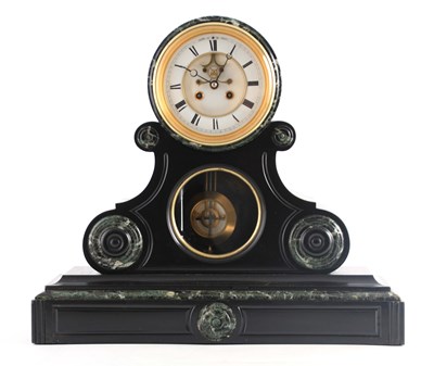 Lot 769 - A LATE 19TH CENTURY FRENCH BLACK SLATE AND...