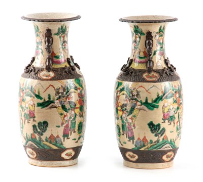 Lot 78 - A PAIR OF 19TH CENTURY CRACKLE GLAZED CHINESE...