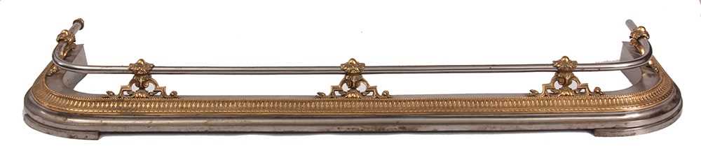Lot 481 - AN EARLY 19TH CENTURY STEEL AND BRASS FENDER...