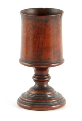 Lot 844 - AN 18TH CENTURY TURNED WALNUT TREEN CUP of...