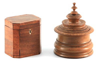 Lot 846 - A GOERGE III CROSS-BANDED MAHOGANY TEA CADDY...