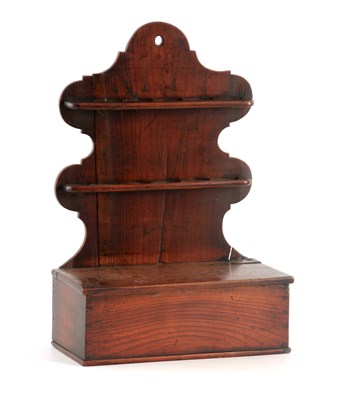 Lot 847 - AN 18TH CENTURY ELM SPOON RACK with shaped...