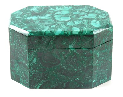 Lot 848 - A 20TH CENTURY MALACHITE CASKET of octagonal...