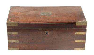 Lot 859 - AN EARLY 19TH CENTURY BRASS BOUND MAHOGANY...