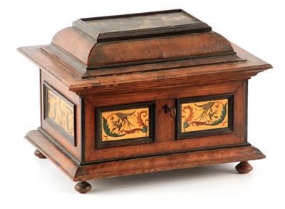 Lot 861 - A LATE 19TH CENTURY WALNUT AND PAINTED...