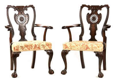 Lot 878 - A FINE PAIR OF 19TH CENTURY MAHOGANY...