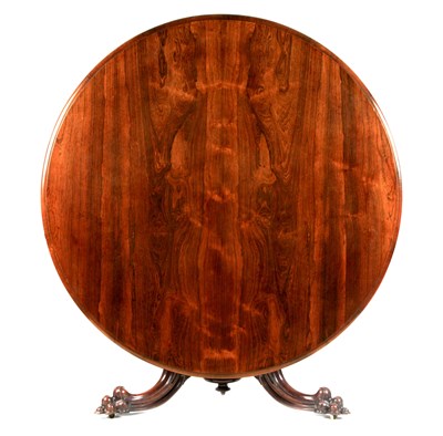 Lot 882 - A 19TH CENTURY ROSEWOOD CIRCULAR TILT TOP...