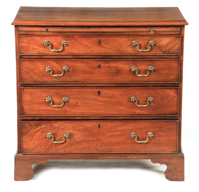 Lot 894 - A GEORGE III MAHOGANY CHEST OF DRAWERS with...