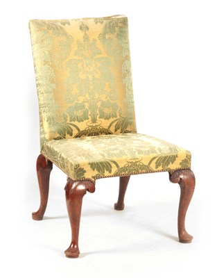 Lot 901 - A QUEEN ANNE WALNUT UPHOLSTERED SIDE CHAIR...