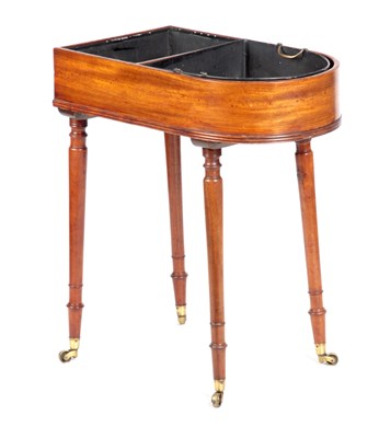 Lot 904 - A GEORGE III MAHOGANY PORTABLE BUTLERS STAND...