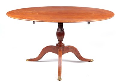 Lot 940 - A LATE GEORGIAN SOLID SATINWOOD OVAL TILT TOP...