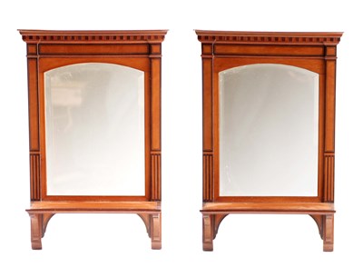 Lot 949 - A PAIR OF EDWARDIAN SATINWOOD AND MAHOGANY...