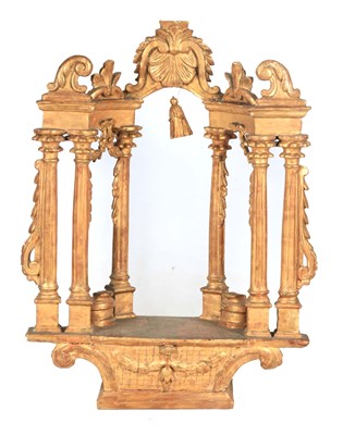 Lot 964 - AN 18TH CENTURY ITALIAN CARVED GILT WOOD...