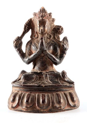 Lot 173c - AN EARLY CLAY BUDDHA 18cm high