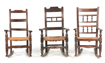 Lot 1011 - A GROUP OF THREE 19TH CENTURY ELM, ASH AND...