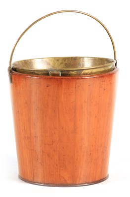 Lot 1014 - A GEORGE III MAHOGANY OYSTER BUCKET with...