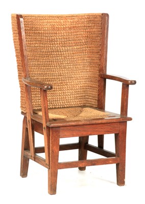 Lot 1018 - A LATE 19TH CENTURY OAK ORKNEY CHAIR OF SMALL...