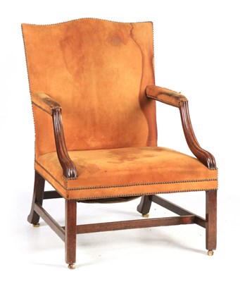 Lot 1024 - A FINE GEROGE III MAHOGANY TAN LEATHER...