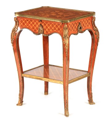 Lot 1042 - A 20TH CENTURY KINGWOOD AND MARQUETRY ORMOLU...