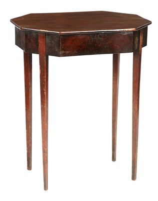 Lot 1052 - A LATE GEORGIAN FIGURED MAHOGANY LAMP TABLE...