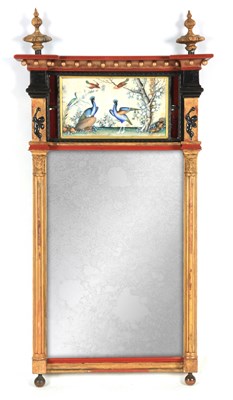 Lot 1054 - A REGENCY PIER MIRROR with moulded cornice...